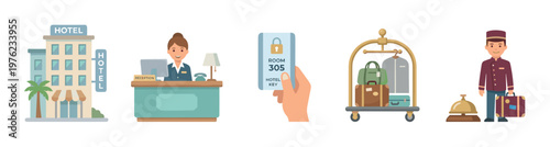 Hotel services and staff provide excellent guest experience, from check-in at reception to luggage handling and room access, ensuring a comfortable stay.