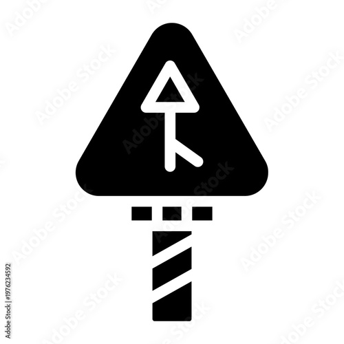 Vector Design Merging Road Icon Style