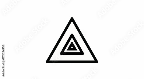 Geometric pattern of nested triangles on a white background