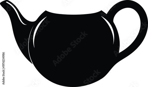 Black Teapot Silhouette Vector Icon Vector
