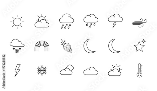 Minimalist Weather Icons Set for Designers and Developers