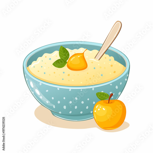 Grießbrei mit Apfelmus