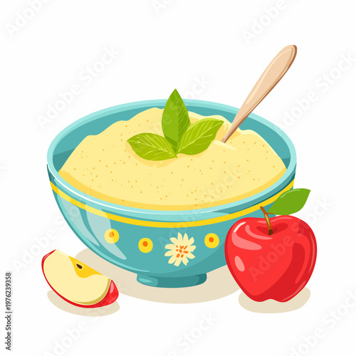 Grießbrei mit Apfelmus