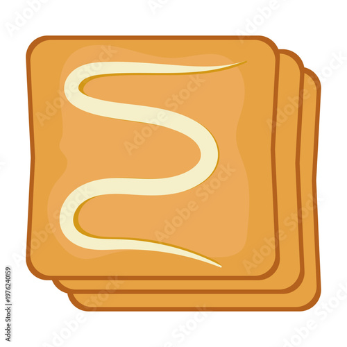 bread with mayonnaise top view.