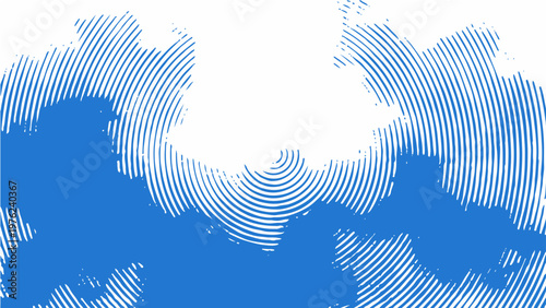 Abstract art graphic blue and white pattern with circular wave and design lines and dynamic style and artistic creative geometric shape modern design.