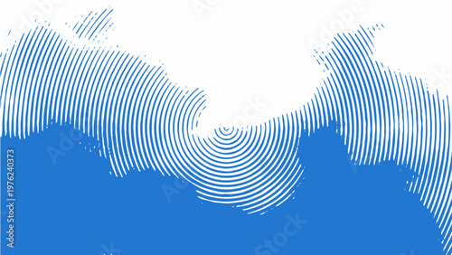 Abstract cloudscape design evoke ethereal atmosphere concentric lines and tranquil blue hues and artistic modern minimalist aesthetic and graphic creative artwork.