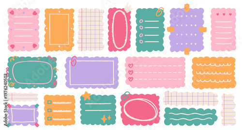 Cute box crayon with label memo bubble and speech frame doodle.