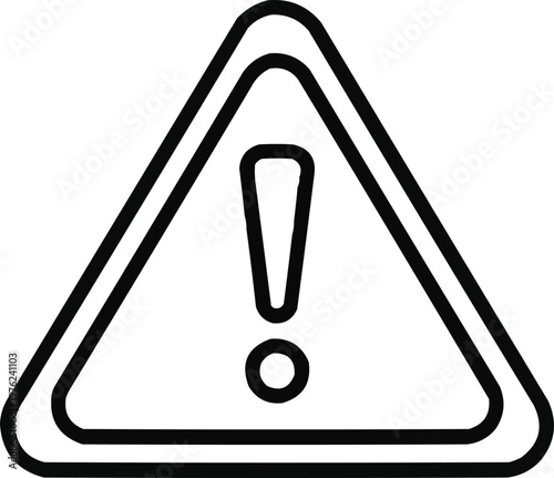 Safety Alert Outline Icon  Hazard Triangle with Exclamation Mark