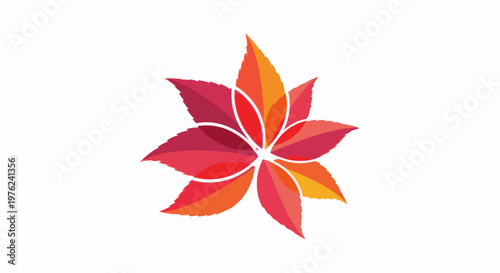 Stylized vibrant leaf design with gradient colors