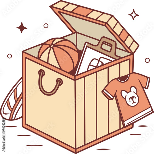 Vector illustration of a cartoon Vector illustration of a cartoon gift box with ribbon in a simple house style design icon ribbon in a simple house style design icon