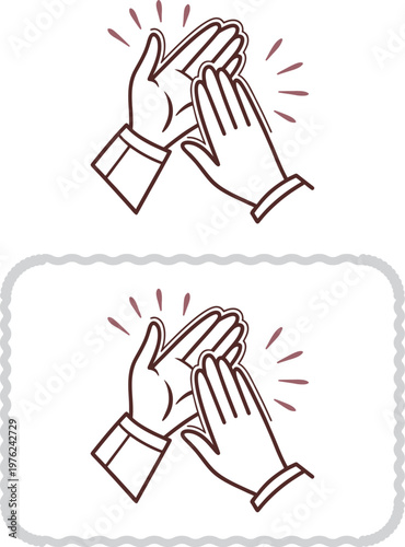 Applause audience icons. Clap, plaudits, standing ovation symbol. flat hands clapping icons. High five signs. Vector human language sign. compliment day. Bravo congratulation, congrats..