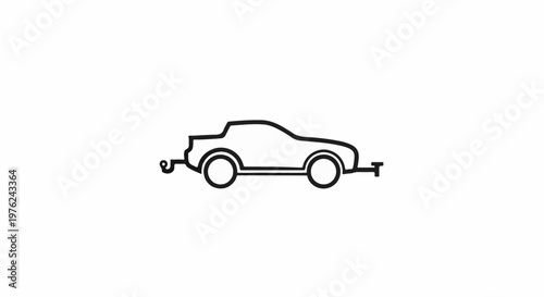Stylized outline of a convertible vehicle with a trailer hitch