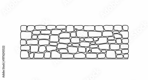Stylized illustration of an irregular stone wall with thick black outlines