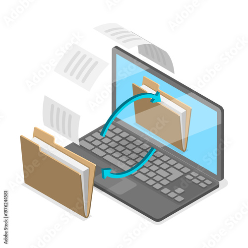 3D Isometric Flat Vector Illustration of Automated Money Transaction, Mobile Banking. Item 2