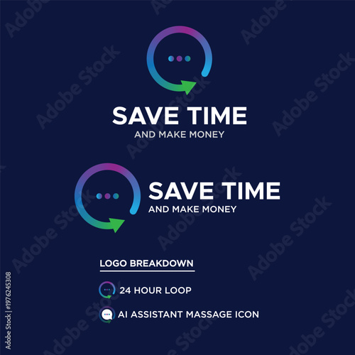 Ai assistant massage technology company logo design concept 2026