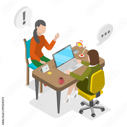 3D Isometric Flat Vector Illustration of Job Interview, Recruitment Agency, HR as Human Resources. Item 1