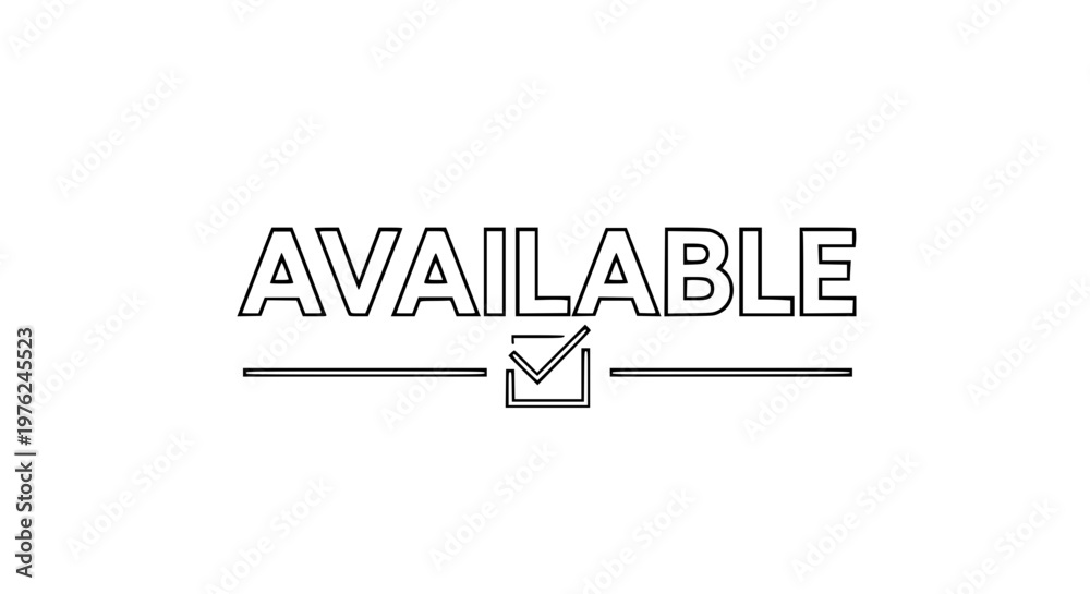 Obraz premium Available sign vector, clean availability label isolated on transparent background for marketing and business use
