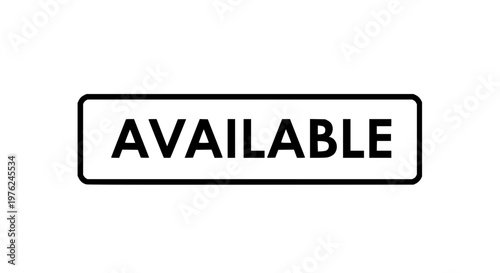 Available sign vector, clean availability label isolated on transparent background for marketing and business use