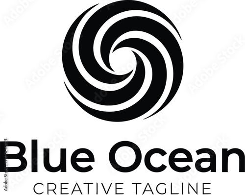 Blue Ocean creative tagline vector graphic illustration design
