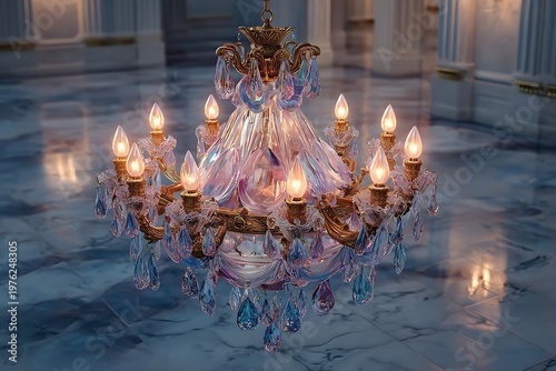 Premium chandelier decor in luxury hallway high resolution Images