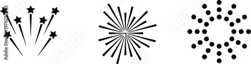 Fire works icon. Event thin line icon, confetti, decoration, fireworks, celebration, and party. Vector illustration !	