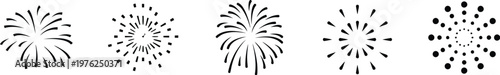 Fire works icon. Event thin line icon, confetti, decoration, fireworks, celebration, and party. Vector illustration !	