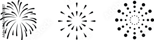 Fire works icon. Event thin line icon, confetti, decoration, fireworks, celebration, and party. Vector illustration !	