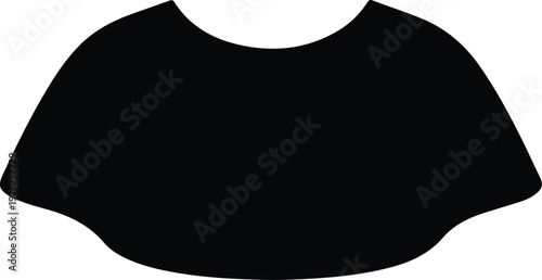 Silhouette black fashion capelet shawl clothing accessory item for women vector design