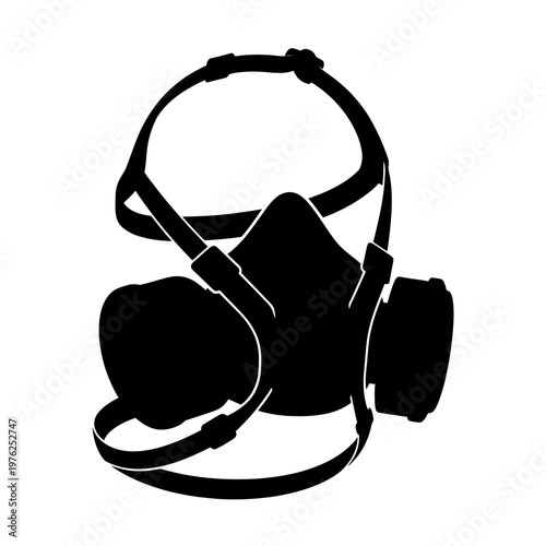 Black Silhouette of a Respirator Mask