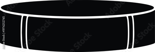 Photography Silhouette black ice hockey puck icon for sports competition vector design