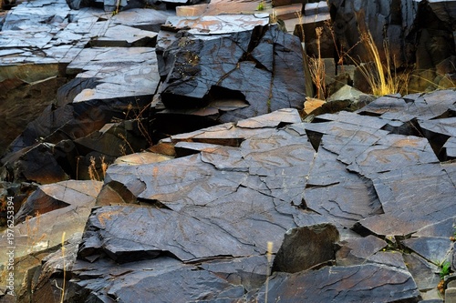 Bulls, goats, horses, people. Ancient rock carvings - Petroglyphs of Tanbaly,
Almaty Region, Zhambyl District, Matibulak Rural District District, Matibulak Rural District