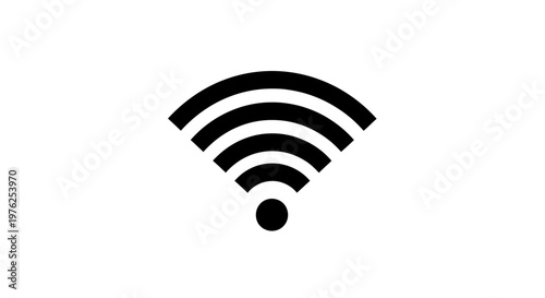 Black Wi-Fi Symbol Icon Representing Wireless Connectivity and Network Signal