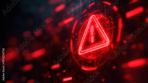 Cyber security alert warning phishing simulation concept