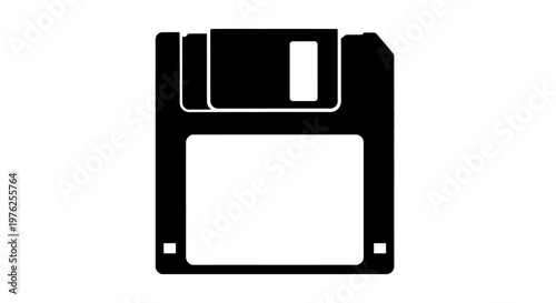 Retro Floppy Disk Icon for Digital Data Storage and Technology Representation