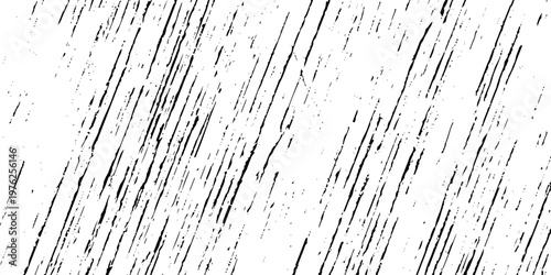 Grunge diagonal scratch texture, distressed black lines on white, abstract worn surface, high contrast minimal background.