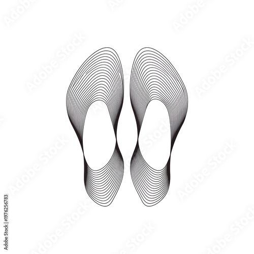 Abstract Symmetrical Wavy Line Pattern in Minimal Monochrome Design.