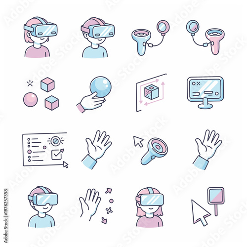 Virtual reality technology and interactive icons.