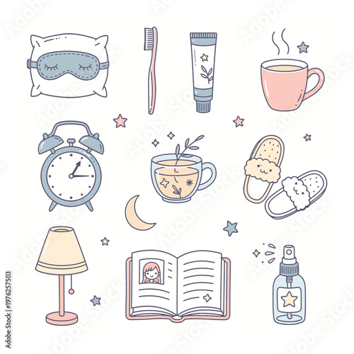 Morning routine and bedtime icons.