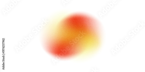 Orange circle gradient noise gradation. Abstract color watercolor blur mesh shape on white background. Gradient aura, grain neon blob with noise effect