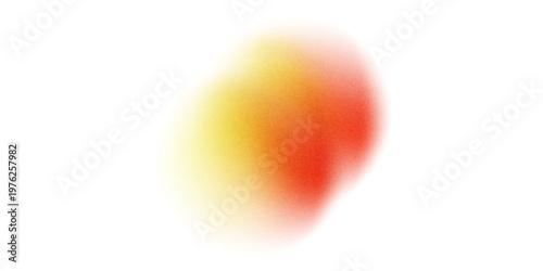 Orange circle gradient noise gradation. Abstract color watercolor blur mesh shape on white background. Gradient aura, grain neon blob with noise effect