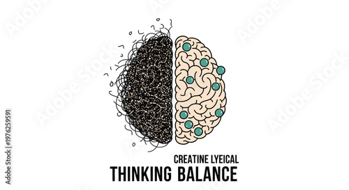 Creative and logical thinking balance concept.