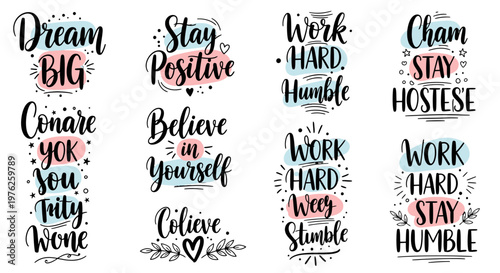 Inspirational motivational quotes typography design.