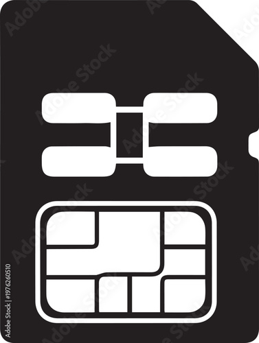 Sim card vector illustration with technology and mobile communication elements