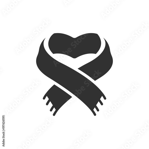 Bild auf Leinwand Scarf forming heart shape icon