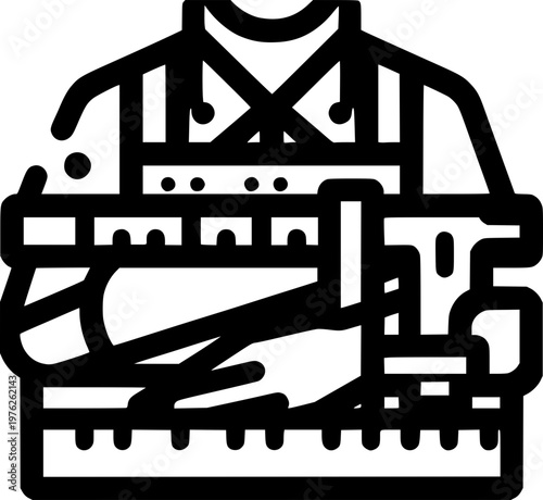 Precision in Craft: A concise, minimalist representation of a craftsman meticulously at work, embodying the essence of skill, precision, and dedication.