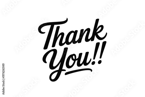 A handwritten thank you message in black ink on a white background