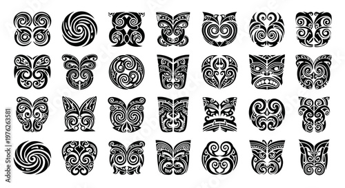 Maori Tribal Tattoo Designs: Masks, Swirls, and Abstract Patterns