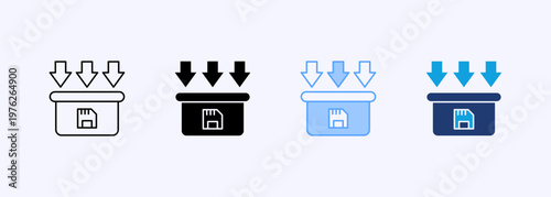 Storage Icon Set Multistyle Various Collection Element For Design