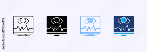 Monitoring Icon Set Multistyle Various Collection Element For Design