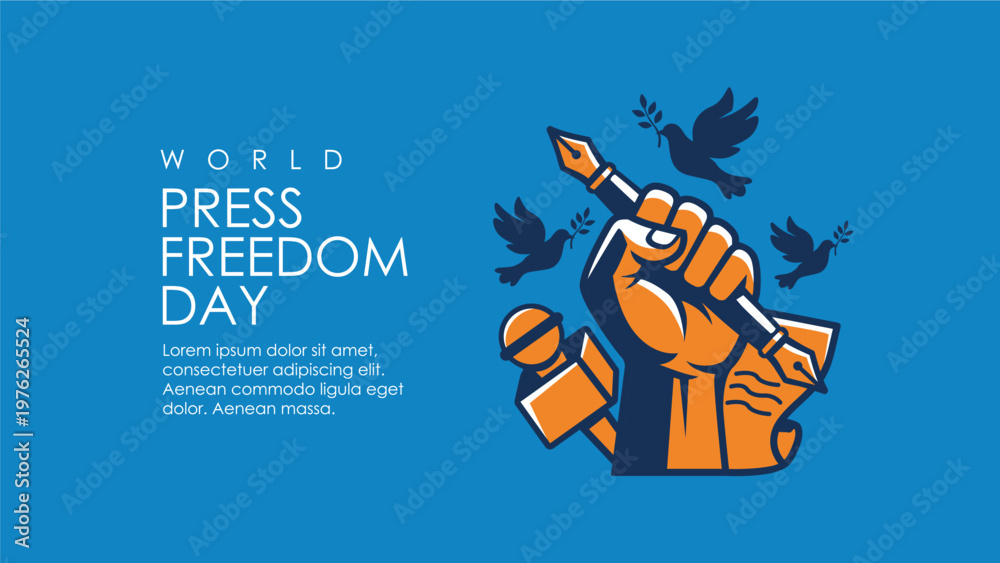 Obraz premium world press freedom day background template